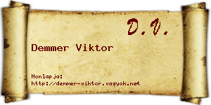 Demmer Viktor névjegykártya